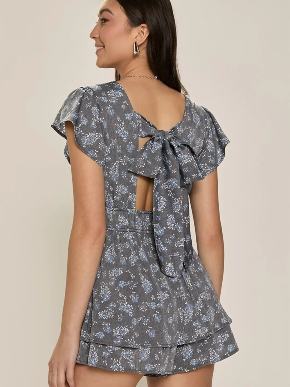 Francesca’s Diane Flutter Sleeve Romper